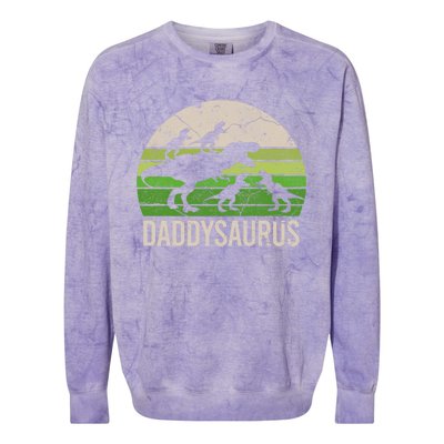 Daddy Dinosaur Gift Daddysaurus Rex 4 Cool Gift Cool Gift Colorblast Crewneck Sweatshirt