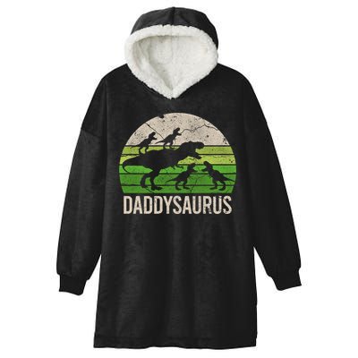 Daddy Dinosaur Gift Daddysaurus Rex 4 Cool Gift Cool Gift Hooded Wearable Blanket