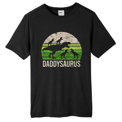 Daddy Dinosaur Gift Daddysaurus Rex 4 Cool Gift Cool Gift Tall Fusion ChromaSoft Performance T-Shirt