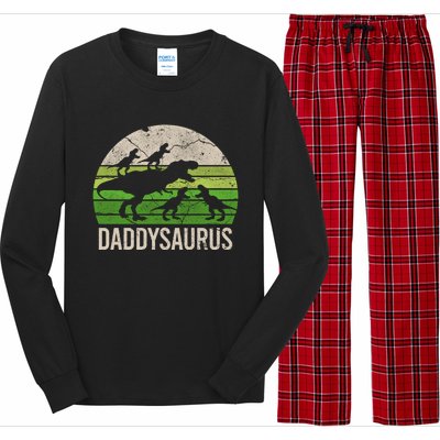 Daddy Dinosaur Gift Daddysaurus Rex 4 Cool Gift Cool Gift Long Sleeve Pajama Set