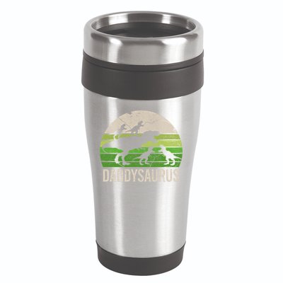 Daddy Dinosaur Gift Daddysaurus Rex 4 Cool Gift Cool Gift 16oz Travel Tumbler
