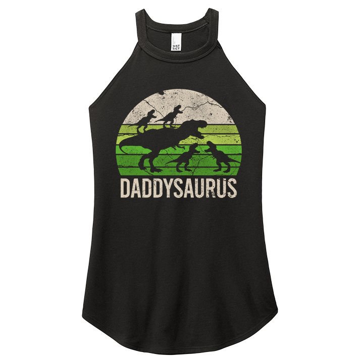 Daddy Dinosaur Gift Daddysaurus Rex 4 Cool Gift Cool Gift Women's Perfect Tri Rocker Tank