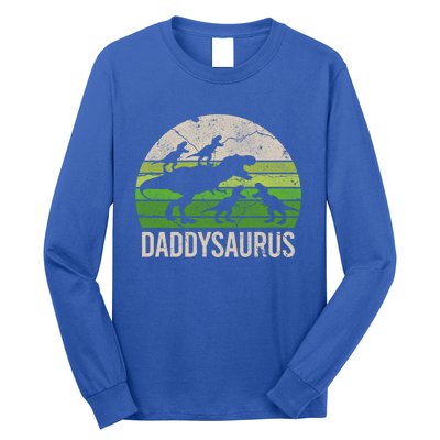 Daddy Dinosaur Gift Daddysaurus Rex 4 Cool Gift Cool Gift Long Sleeve Shirt