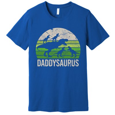 Daddy Dinosaur Gift Daddysaurus Rex 4 Cool Gift Cool Gift Premium T-Shirt