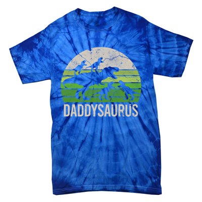 Daddy Dinosaur Gift Daddysaurus Rex 4 Cool Gift Cool Gift Tie-Dye T-Shirt