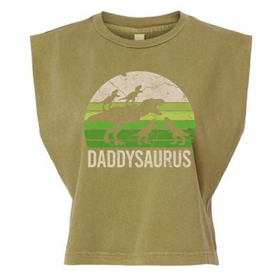 Daddy Dinosaur Gift Daddysaurus Rex 4 Cool Gift Cool Gift Garment-Dyed Women's Muscle Tee