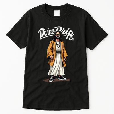Divine Drip Gen Z Slang He Is Rizzen Funny Jesus Meme .Png Tall T-Shirt