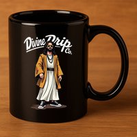 Divine Drip Gen Z Slang He Is Rizzen Funny Jesus Meme .Png 11oz C Handle Ceramic Mug
