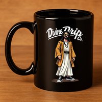 Divine Drip Gen Z Slang He Is Rizzen Funny Jesus Meme .Png 11oz C Handle Ceramic Mug