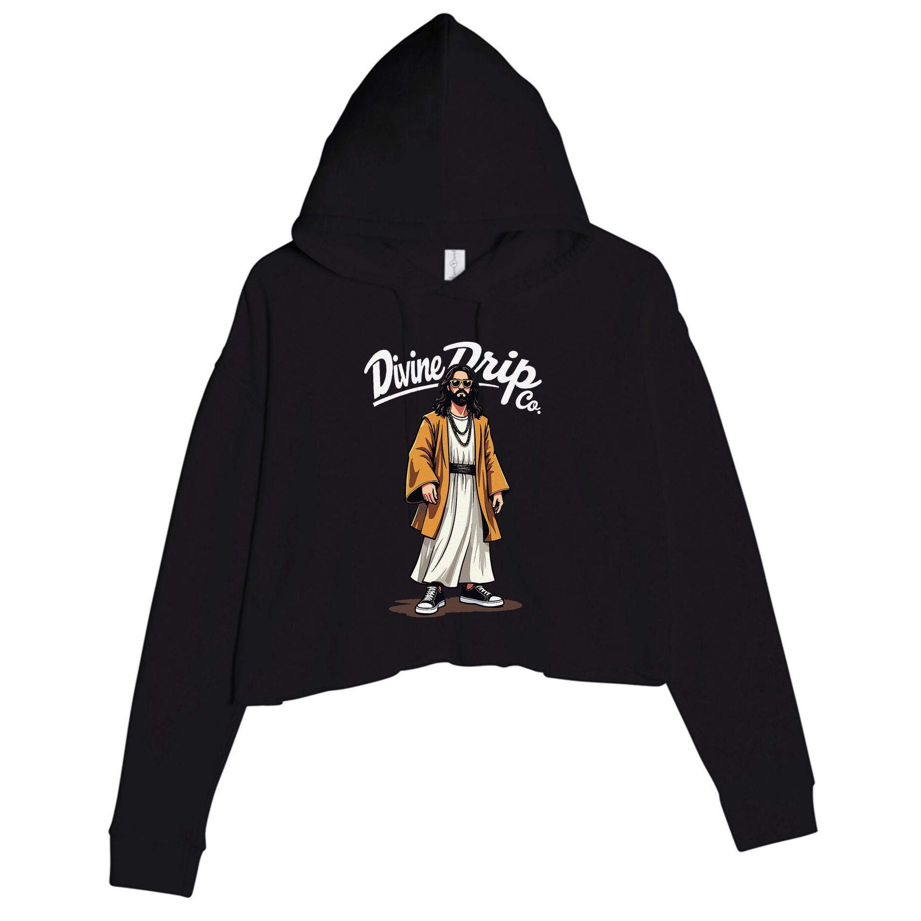 Divine Drip Gen Z Slang He Is Rizzen Funny Jesus Meme .Png Crop Fleece Hoodie