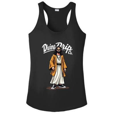 Divine Drip Gen Z Slang He Is Rizzen Funny Jesus Meme .Png Ladies PosiCharge Competitor Racerback Tank