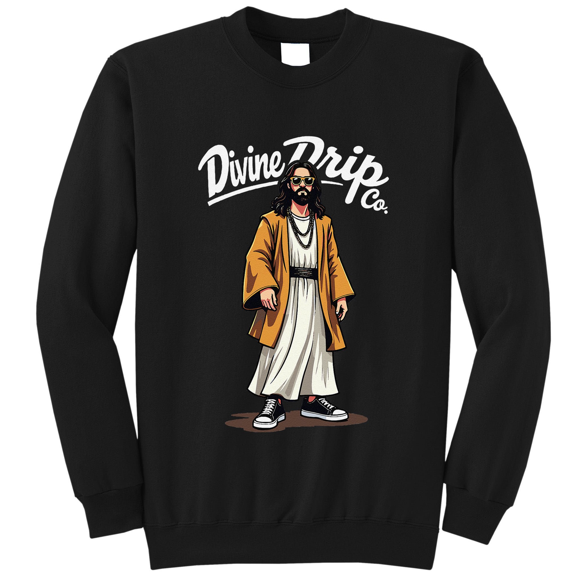 Divine Drip Gen Z Slang He Is Rizzen Funny Jesus Meme .Png Tall Sweatshirt