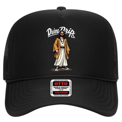 Divine Drip Gen Z Slang He Is Rizzen Funny Jesus Meme .Png Trucker Hat