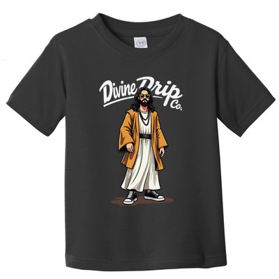 Divine Drip Gen Z Slang He Is Rizzen Funny Jesus Meme .Png Toddler T-Shirt