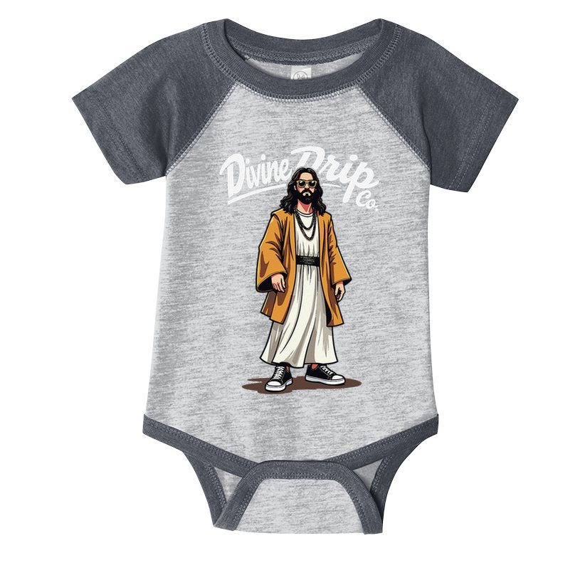 Divine Drip Gen Z Slang He Is Rizzen Funny Jesus Meme .Png Infant Baby Jersey Bodysuit