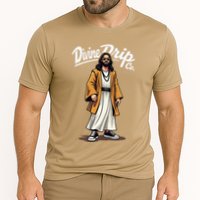 Divine Drip Gen Z Slang He Is Rizzen Funny Jesus Meme .Png Cooling Performance Crew T-Shirt