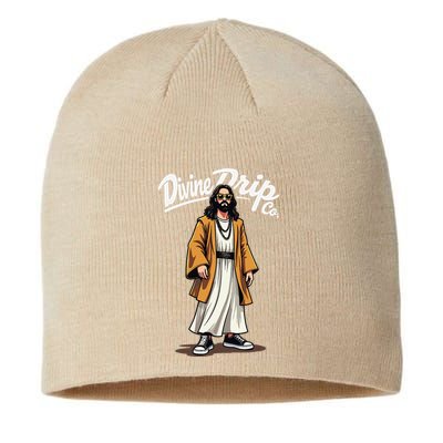 Divine Drip Gen Z Slang He Is Rizzen Funny Jesus Meme .Png Sustainable Beanie
