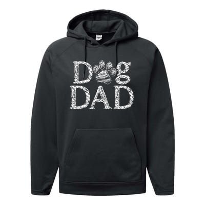 Dog Dad Graphic Father`s Day Dog Lover Performance Fleece Hoodie