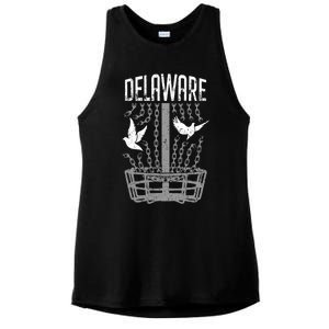 Delaware Disc Golf Player Breaking Chains Birdie Gift Ladies PosiCharge Tri-Blend Wicking Tank