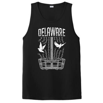 Delaware Disc Golf Player Breaking Chains Birdie Gift PosiCharge Competitor Tank