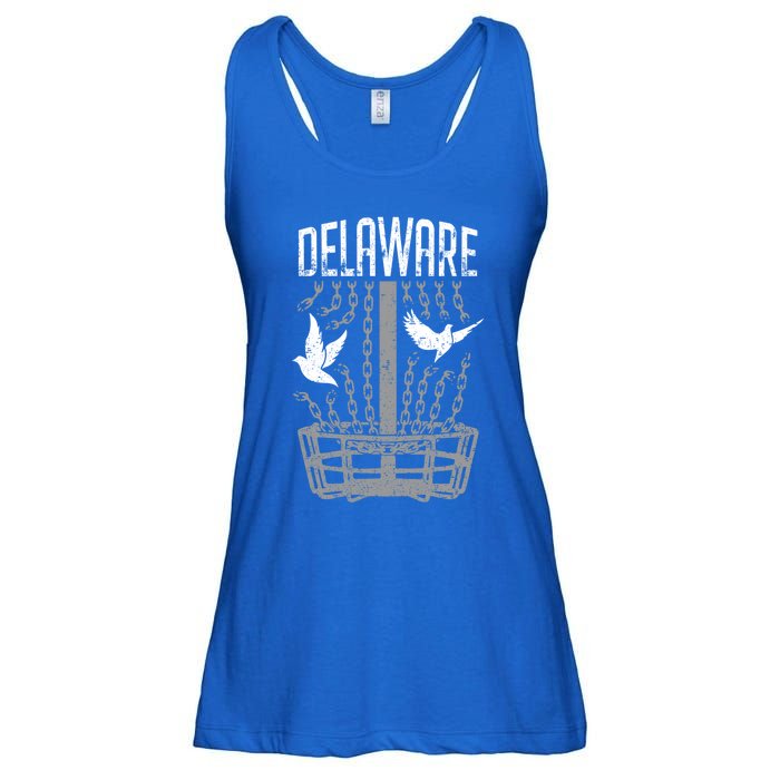 Delaware Disc Golf Player Breaking Chains Birdie Gift Ladies Essential Flowy Tank