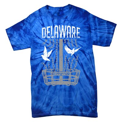 Delaware Disc Golf Player Breaking Chains Birdie Gift Tie-Dye T-Shirt