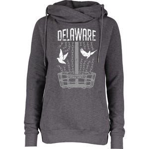 Delaware Disc Golf Player Breaking Chains Birdie Gift Womens Funnel Neck Pullover Hood