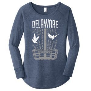 Delaware Disc Golf Player Breaking Chains Birdie Gift Women's Perfect Tri Tunic Long Sleeve Shirt