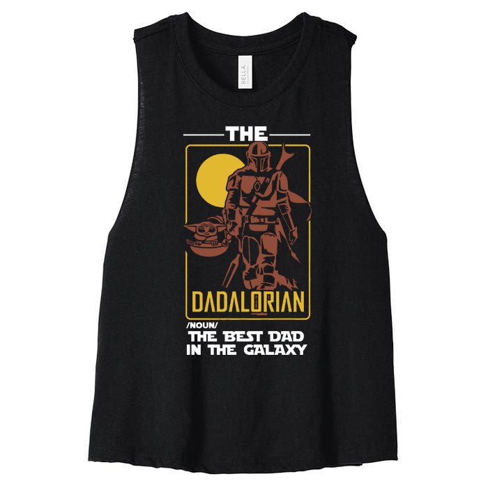 Dadalorian Dad Gift Father's Day Gift For Dad Father's Day Gift Women's Racerback Cropped Tank