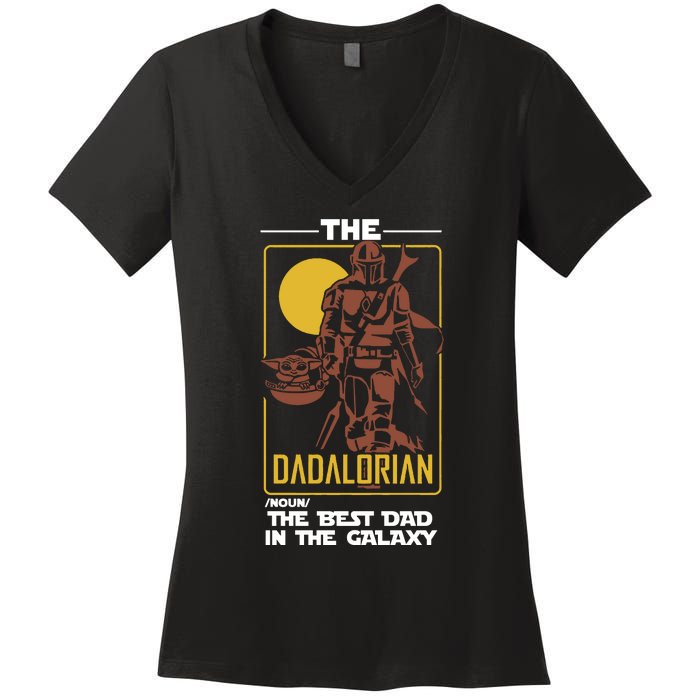 Dadalorian Dad Gift Father's Day Gift For Dad Father's Day Gift Women's V-Neck T-Shirt