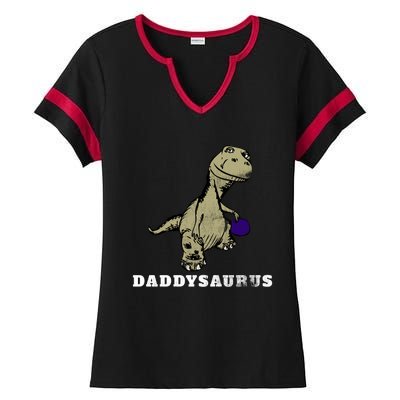 Dinosaur Daddysaurus Gift Ladies Halftime Notch Neck Tee