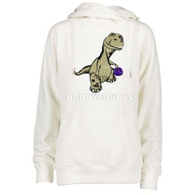 Dinosaur Daddysaurus Gift Womens Funnel Neck Pullover Hood