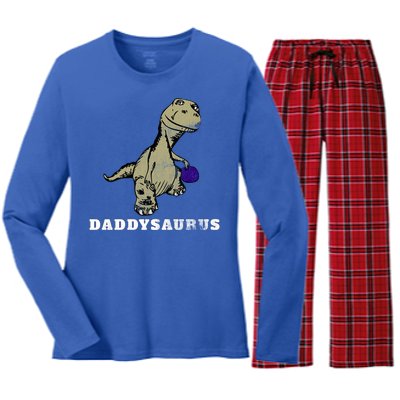 Dinosaur Daddysaurus Gift Women's Long Sleeve Flannel Pajama Set 