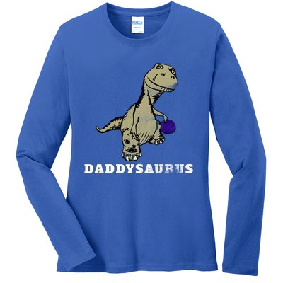 Dinosaur Daddysaurus Gift Ladies Long Sleeve Shirt