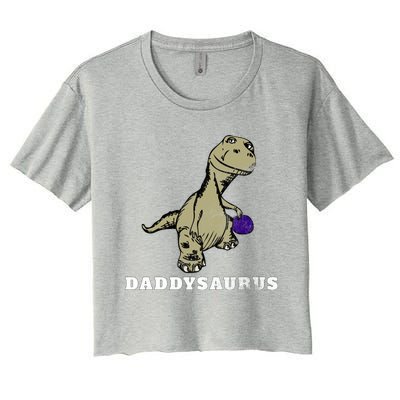 Dinosaur Daddysaurus Gift Women's Crop Top Tee