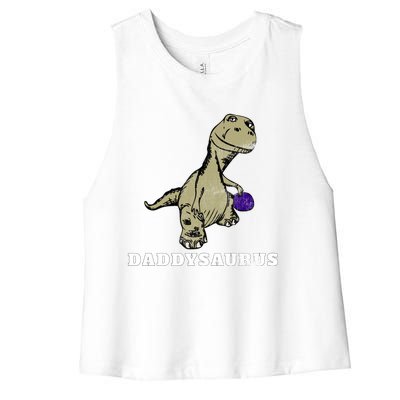 Dinosaur Daddysaurus Gift Women's Racerback Cropped Tank