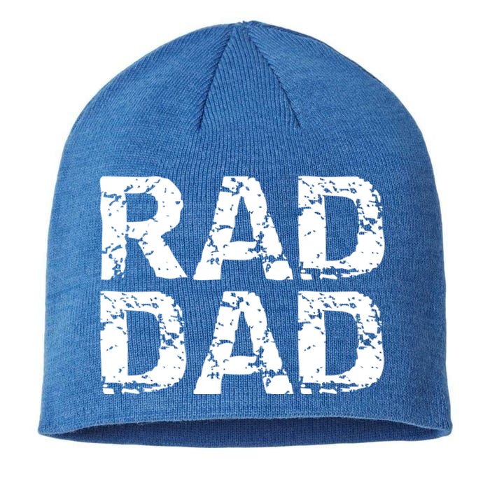 Distressed Dad Gift Retro FatherS Day Quote Vintage Rad Dad Gift Sustainable Beanie