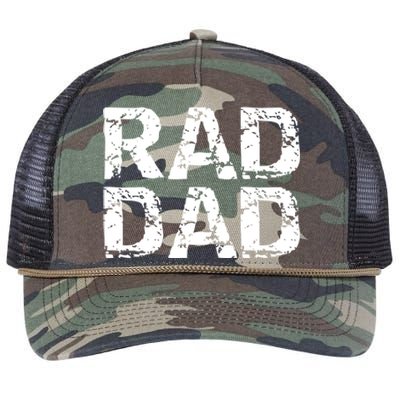 Distressed Dad Gift Retro FatherS Day Quote Vintage Rad Dad Gift Retro Rope Trucker Hat Cap