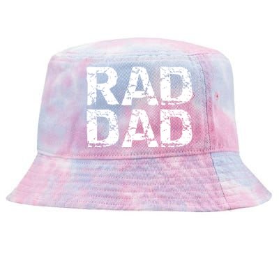 Distressed Dad Gift Retro FatherS Day Quote Vintage Rad Dad Gift Tie-Dyed Bucket Hat