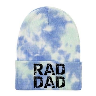 Distressed Dad Gift Retro FatherS Day Quote Vintage Rad Dad Gift Tie Dye 12in Knit Beanie