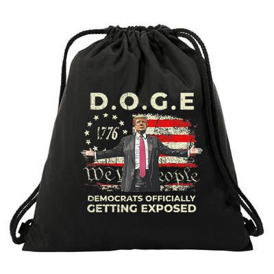 Doge Democrats Getting Exposed Trump 2025 Drawstring Bag