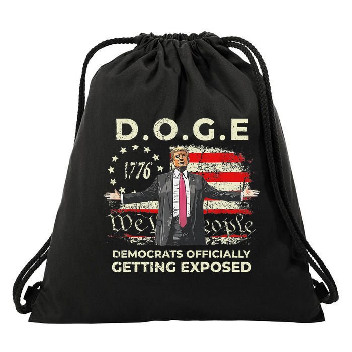 Doge Democrats Getting Exposed Trump 2025 Drawstring Bag