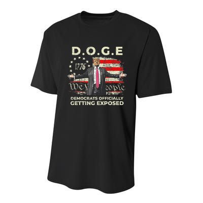 Doge Democrats Getting Exposed Trump 2025 Youth Performance Sprint T-Shirt
