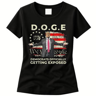 Doge Democrats Getting Exposed Trump 2025 Womens T-Shirt