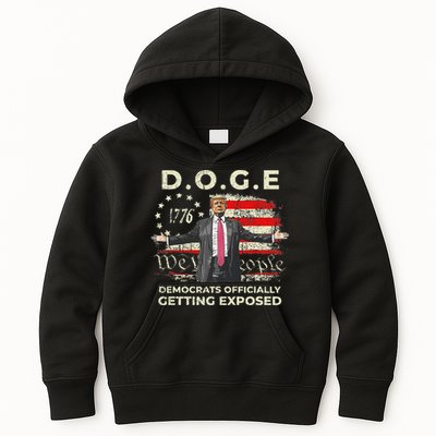 Doge Democrats Getting Exposed Trump 2025 Kids Hoodie