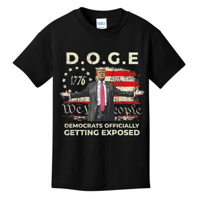 Doge Democrats Getting Exposed Trump 2025 Kids T-Shirt