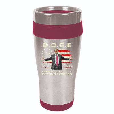 Doge Democrats Getting Exposed Trump 2025 16oz Travel Tumbler