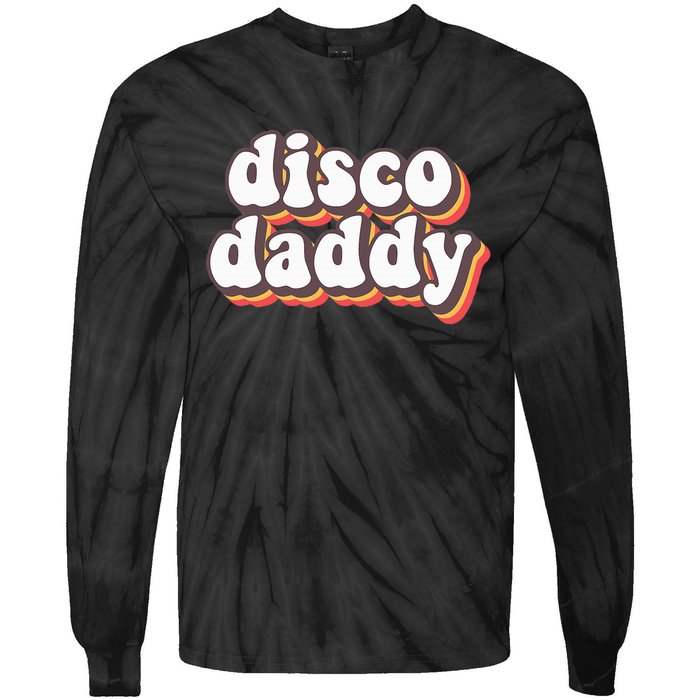 Disco Daddy Groovy Retro Hippie 70s Disco Outfits Tie-Dye Long Sleeve Shirt