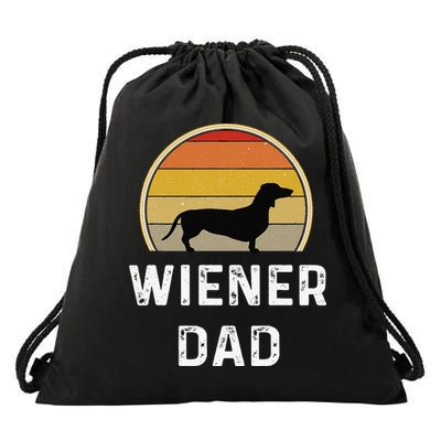 Dog Dad Gift Retro Vintage Dachshund Puppy Drawstring Bag