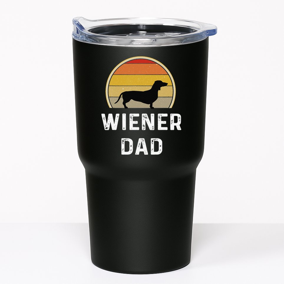 Dog Dad Gift Retro Vintage Dachshund Puppy Tumbler